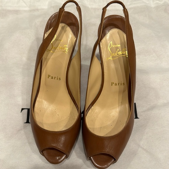 Cognac Christian Louboutin calf leather heels, size 36 (5.5/6 US) - Picture 1 of 13